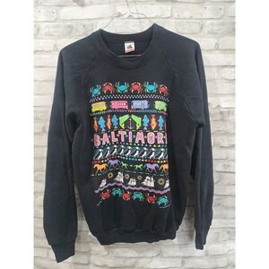 Vintage XL Fruit of the Loom Baltimore MD Sweatshirt Puffy Graphics 90s USA